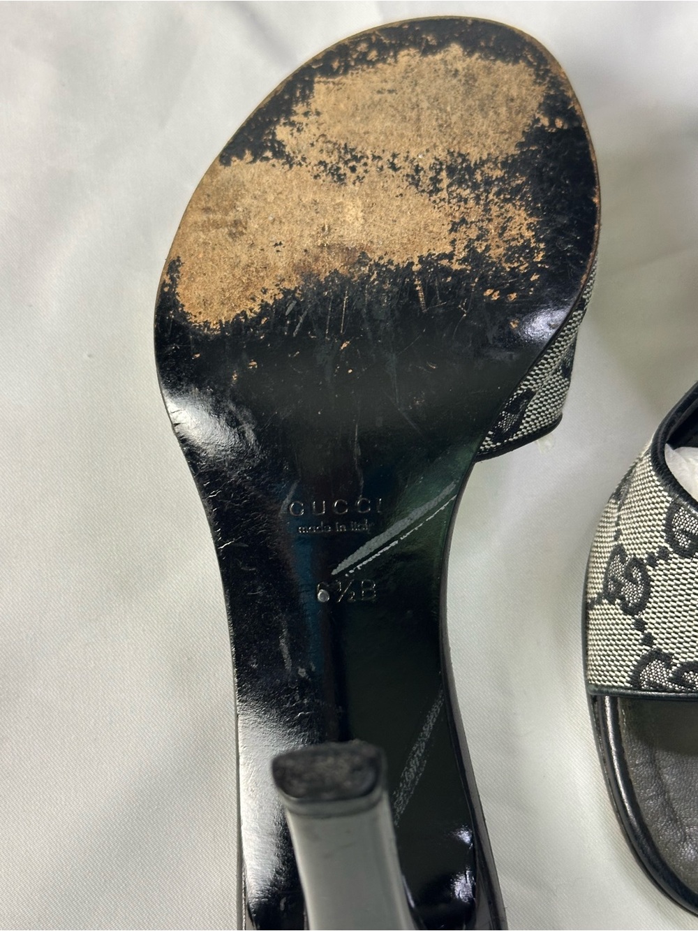 Gucci GG Canvas Mule Heels 6.5B Made In Italy - Picture 14 of 15